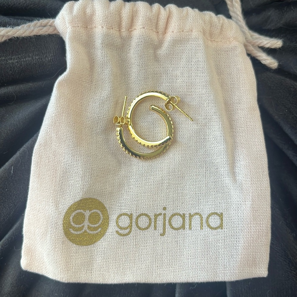 Gold and Crystal Gorjana Hoop Earrings